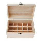 Max Natural Wood Essential Oils Storage Box Display Carry Case Holder 15 Slots