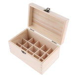 Max Natural Wood Essential Oils Storage Box Display Carry Case Holder 15 Slots