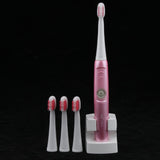 Maxbell Rechargeable Electric Toothbrush Tooth Brush Set Adults US Plug Elegant Pink