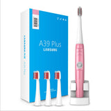 Maxbell Rechargeable Electric Toothbrush Tooth Brush Set Adults US Plug Elegant Pink