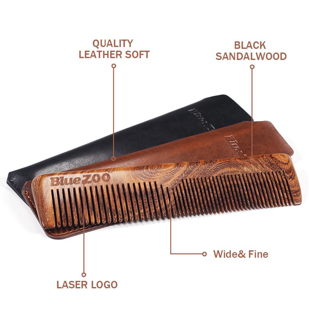 Maxbell Portable Anti-static BlackGold Sandalwood Comb Beard Comb Mustache Hair Comb for Adults Kids - Aladdin Shoppers