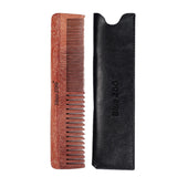 Max Maxb Double sides Wood Mustache Beard Comb Hair Comb with Case for Men Care Black