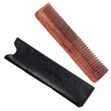 Max Maxb Double sides Wood Mustache Beard Comb Hair Comb with Case for Men Care Black