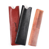 Max Maxb Double sides Wood Mustache Beard Comb Hair Comb with Case for Men Care Black