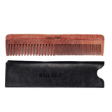Max Maxb Double sides Wood Mustache Beard Comb Hair Comb with Case for Men Care Black