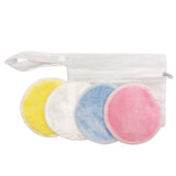 Max 5 Pieces 8cm Reusable Round Bamboo Cotton Facial Makeup Remover Pads Yellow