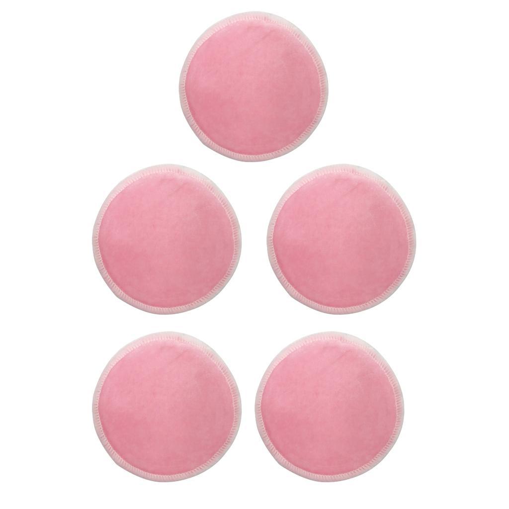 Maxbell 5 Pieces 8cm Reusable Round Bamboo Cotton Facial Makeup Remover Pads Pink - Aladdin Shoppers
