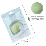 Max Konjac Cleansing Sponge facial Washing Pad exfoliator DeepClean Round Green