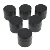 Max 6 Pieces 50g Double Layer Plastic Cosmetic Jars Lotion Pots with Lids Black