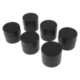 Max 6 Pieces 50g Double Layer Plastic Cosmetic Jars Lotion Pots with Lids Black