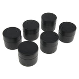 Max 6 Pieces 50g Double Layer Plastic Cosmetic Jars Lotion Pots with Lids Black