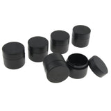 Max 6 Pieces 50g Double Layer Plastic Cosmetic Jars Lotion Pots with Lids Black