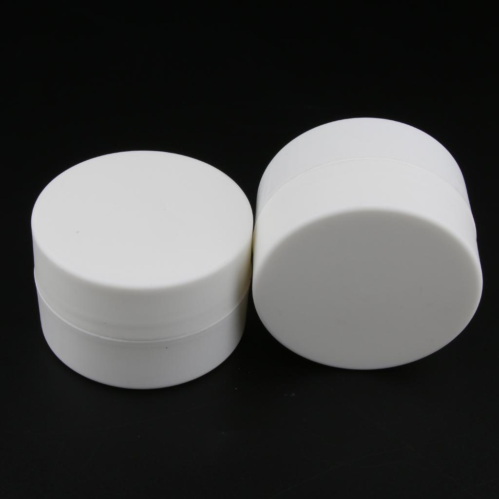Maxbell 2X 2Layers Cream Jar Bottle Round Empty PP PVC Cosmetic Containers White - Aladdin Shoppers