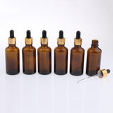 6x Empty Dropper Bottles Refillable Essential Oil Cosmetic Jar Canning 50ml