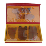 Max 5pcs Natural Guasha Board Scraping Massage Gua Sha Scraper Tool Set Yellow