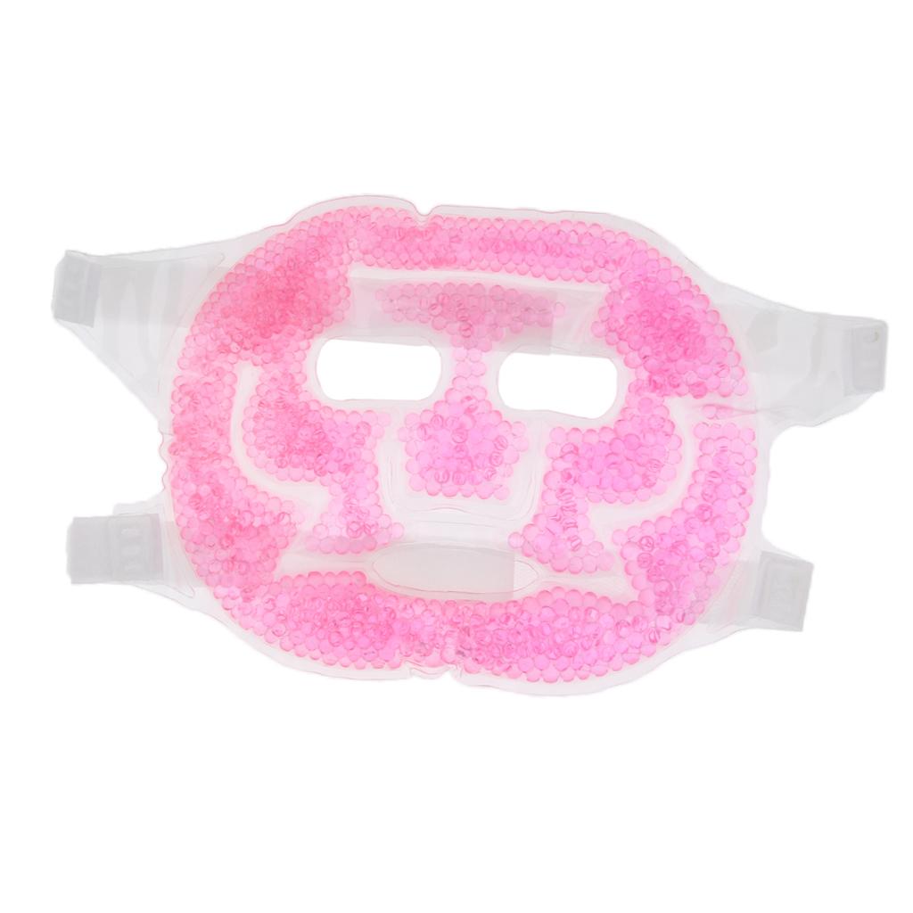 Max Reusable Full Face Eye Mask Gel Heat Cold Pack Freezable Microwavable Pink