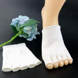 Maxbell 1 Pair Gel Lined Compression Toe Separating Socks For Dry Hard Cracked Skin