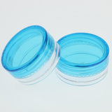 50 Pieces 3g PVC Pot Jars Lotion Cream Sample Empty Container Blue