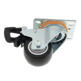 Max 2.5'' PU Flat Swivel Wheel Dual Brake Single Bearing Industrial Caster White