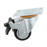 Max 2.5'' PU Flat Swivel Wheel Dual Brake Single Bearing Industrial Caster White