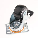 Max 2.5'' PU Flat Swivel Wheel Dual Brake Single Bearing Industrial Caster White