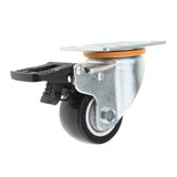 Max 2.5'' PU Flat Swivel Wheel Dual Brake Single Bearing Industrial Caster White