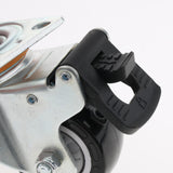 Max 2.5'' PU Flat Swivel Wheel Dual Brake Single Bearing Industrial Caster White