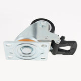 Max 2.5'' PU Flat Swivel Wheel Dual Brake Single Bearing Industrial Caster White