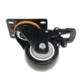Max 3 inch Heavy Duty Top Plate Universal Swivel Caster Wheel with Brake Black