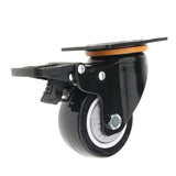 Max 3 inch Heavy Duty Top Plate Universal Swivel Caster Wheel with Brake Black