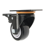 Max 3 inch Heavy Duty Top Plate Universal Swivel Caster Wheel with Brake Black