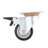 Max 3 inch Heavy Duty Top Plate Universal Swivel Caster Wheel with Brake White