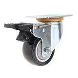 Max 3 inch Heavy Duty Top Plate Universal Swivel Caster Wheel with Brake White