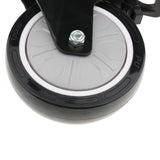 Max 5'' PU Flat Swivel Wheel Dual Brake Single Bearing Industrial Caster Black