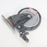 Max 5'' PU Flat Swivel Wheel Dual Brake Single Bearing Industrial Caster Black