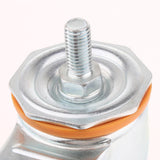 Max PU Screw Wheel Dual Brake Single Bearing Industrial Caster White 2.5Inch