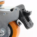 Max PU Screw Wheel Dual Brake Single Bearing Industrial Caster White 2.5Inch