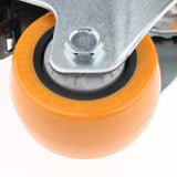 Max PU Screw Wheel Dual Brake Single Bearing Industrial Caster White 2.5Inch