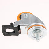 Max PU Screw Wheel Dual Brake Single Bearing Industrial Caster White 2.5Inch