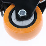 Max PU Screw Wheel Dual Brake Single Bearing Industrial Caster Black 3Inch