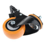Max PU Screw Wheel Dual Brake Single Bearing Industrial Caster Black 3Inch