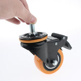 Max PU Screw Wheel Dual Brake Single Bearing Industrial Caster Black 3Inch