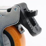 Max PU Screw Wheel Dual Brake Single Bearing Industrial Caster White 3Inch