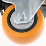 Max PU Screw Wheel Dual Brake Single Bearing Industrial Caster White 3Inch