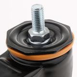 Max PU Screw Wheel Dual Brake Single Bearing Industrial Caster Black 5Inch