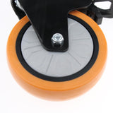 Max PU Screw Wheel Dual Brake Single Bearing Industrial Caster Black 5Inch