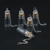 Mini Glass Bottle with Cork Necklace Pendant Vial DIY Decoration 1ml Clear