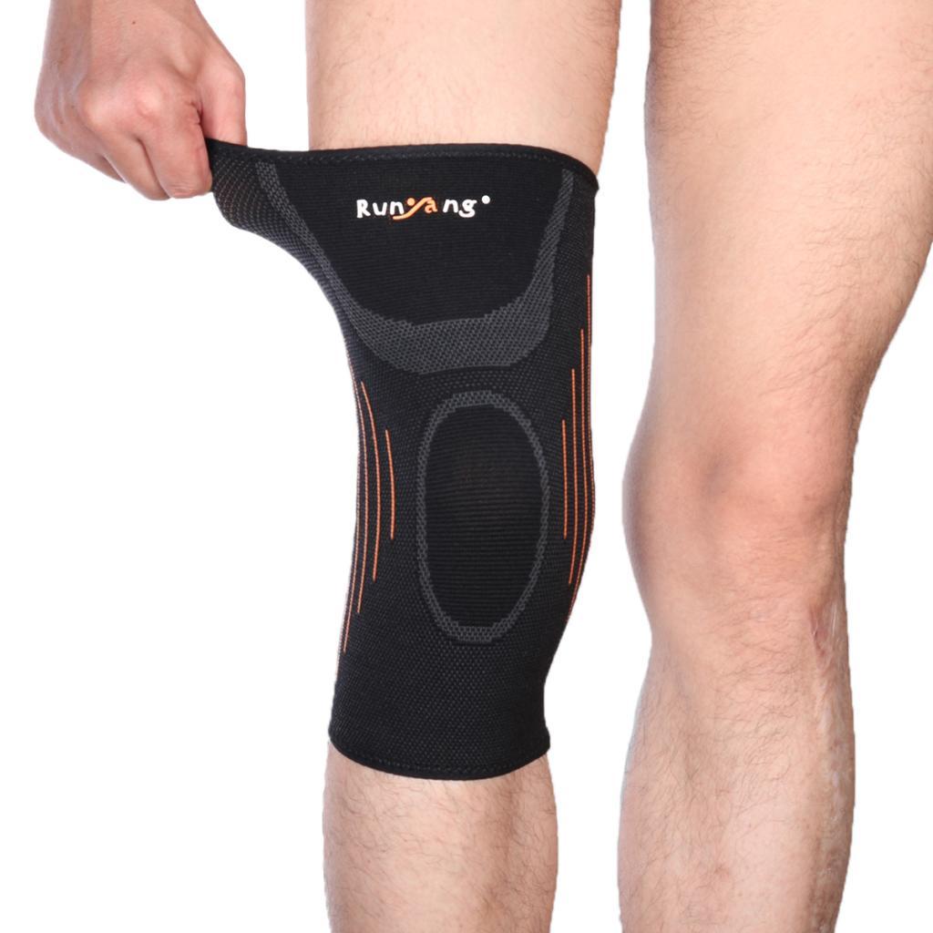 Max Outdoor Classic Black Knit Warm Sports Knee Brace Compression Sleeve Pad L