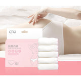 Maxbell 5 Pieces Women Disposable Cotton Large Underwear Travel Panties White L