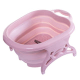 Maxbell Home Foldable Foot Bath Basin Plastic Footbath Massage Soaking Bucket Pink